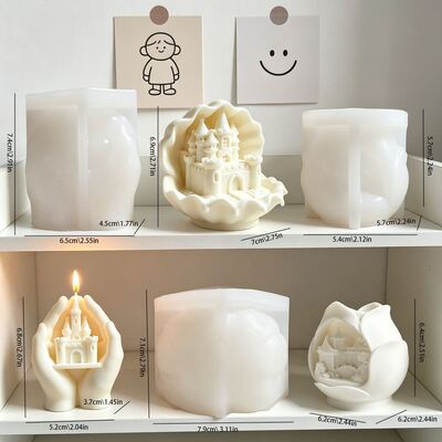 Ins Wind Palm Castle Shell Castle Rose Garden Aromatherapy Candle Gypsum Decoration Silicone Mold Wholesale