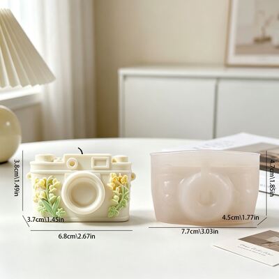 Ins Wind Chime Orchid Pattern Stereo Camera Candle Silicone Mold DIY Aromatherapy Gypsum Ornament Mold
