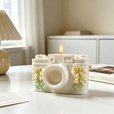 Ins Wind Chime Orchid Pattern Stereo Camera Candle Silicone Mold DIY Aromatherapy Gypsum Ornament Mold