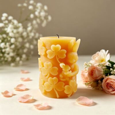DIY Cross Border Aromatherapy Gypsum Cylinder Relief Clover Mother Child Rabbit Candle Ornament Silicone Mold