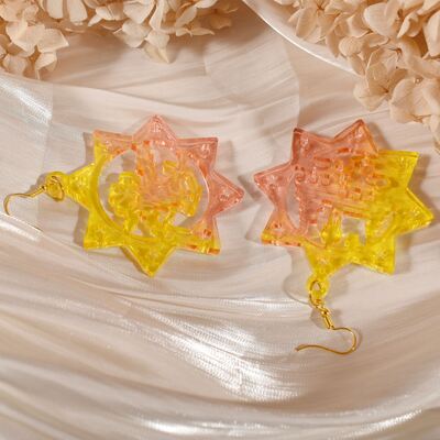 Christmas Popular Pendant Silicone Mold DIY Christmas Snowflake Star Earrings Hanging With Drip Glue Mold
