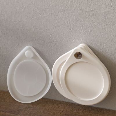 Simple Feng Shui Drip Cup Mat Tray DIY With Hanging Hole Stackable Resin Gypsum Cup Mat Silicone Mold