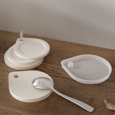 Simple Feng Shui Drip Cup Mat Tray DIY With Hanging Hole Stackable Resin Gypsum Cup Mat Silicone Mold