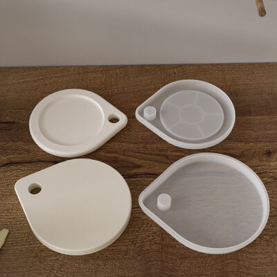 Simple Feng Shui Drip Cup Mat Tray DIY With Hanging Hole Stackable Resin Gypsum Cup Mat Silicone Mold