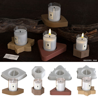 DIY Aromatherapy Gypsum Cement Resin Mirror Windmill Hexagonal Triangle Candlestick Ornament Silicone Mold