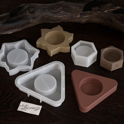 DIY Aromatherapy Gypsum Cement Resin Mirror Windmill Hexagonal Triangle Candlestick Ornament Silicone Mold