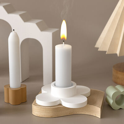Ins Estilo minimalista Cuatro hojas de trébol portavelas Ornamento Molde de silicona DIY Yeso Molde de decoración para el hogar