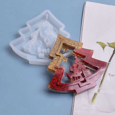 DIY Crystal Dropping Glue Mold Christmas Tree Room Hanging Decoration Creative Handmade Silicone Mold