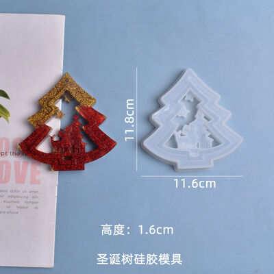 DIY Crystal Dropping Glue Mold Christmas Tree Room Hanging Decoration Creative Handmade Silicone Mold