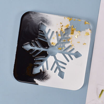 DIY Crystal Dropper Coaster Mold Hollow Snowflake Coaster Snowflake Hanging Table Silicone Mold