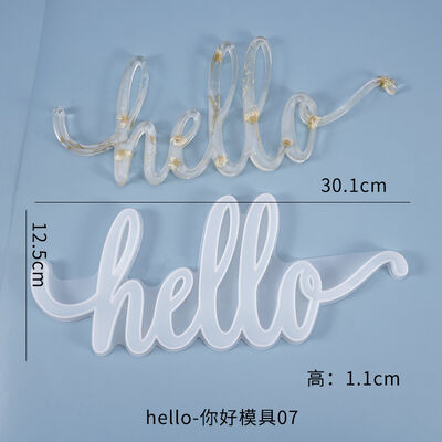 DIY Crystal Dropper Mold English Blessing Words Hello, Hang The Door Number, Bride Pendant Silicone Mold