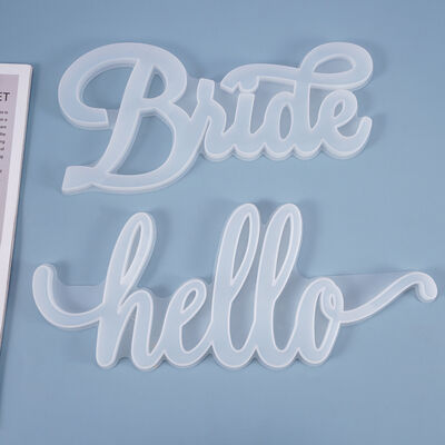 DIY Crystal Dropper Mold English Blessing Words Hello, Hang The Door Number, Bride Pendant Silicone Mold