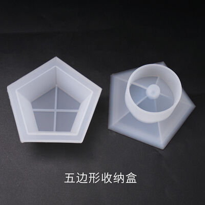 DIY Crystal Dropper Mold Storage Jewelry Box Pentagonal Storage Box Gift Box Silicone Mold