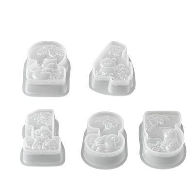 Relief Forest Animal Leaves Digital Silicone Mold Squirrel Bear Deer Digital Candle Mold