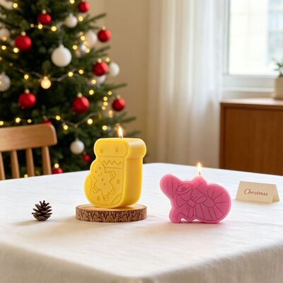 DIY Cross-border Christmas Candle Silicone Molds, Santa Claus, Christmas Socks, Gift Fragrance, Gypsum Molds