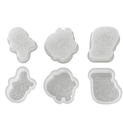 DIY Cross-border Christmas Candle Silicone Molds, Santa Claus, Christmas Socks, Gift Fragrance, Gypsum Molds