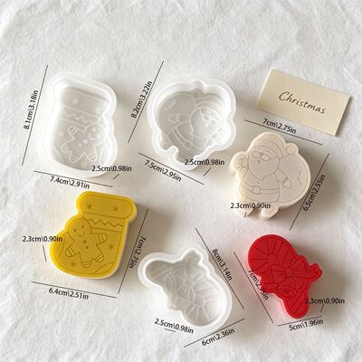 DIY Cross-border Christmas Candle Silicone Molds, Santa Claus, Christmas Socks, Gift Fragrance, Gypsum Molds