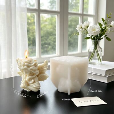 Cross-border Prayer Angel Figurine Silicone Mold DIY Flower Fairy Angel Aromatherapy Candle Gypsum Mold