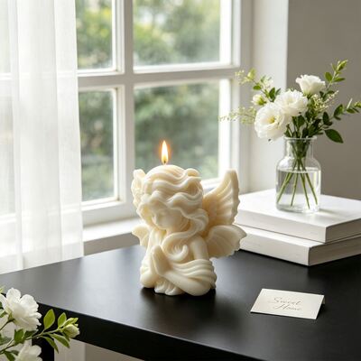Cross-border Prayer Angel Figurine Silicone Mold DIY Flower Fairy Angel Aromatherapy Candle Gypsum Mold