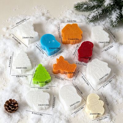 Christmas Listing Aromatherapy Gypsum Ornament Silicone Mold Santa Claus Elk Snowman Candle Mold