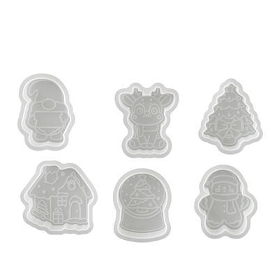 Christmas Listing Aromatherapy Gypsum Ornament Silicone Mold Santa Claus Elk Snowman Candle Mold