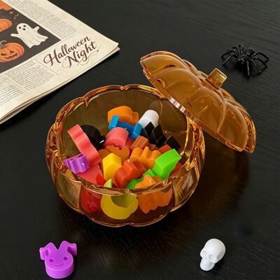 Halloween Pumpkin Storage Box Skull Ghost Devil Cross Wax Particle Pendant Silicone Mold