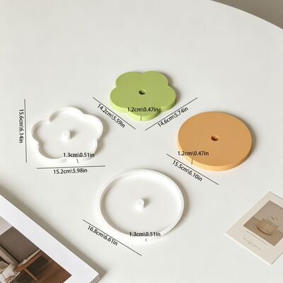 Ins Minimalist Style Circular Flower Perforated Cup Mat Silicone Mold DIY Stacking Storage Coffee Mat Mold