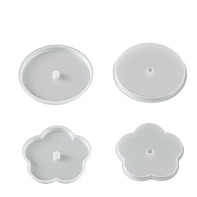 Ins Minimalist Style Circular Flower Perforated Cup Mat Silicone Mold DIY Stacking Storage Coffee Mat Mold