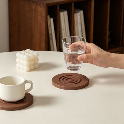  Cross-border INS Minimalist Style Round Threaded Cup Coaster With Circular Hollow Storage Base, Gypsum Silicone Mold