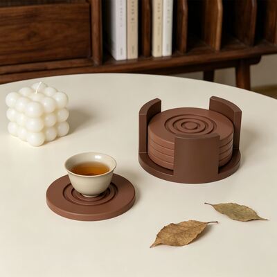  Cross-border INS Minimalist Style Round Threaded Cup Coaster With Circular Hollow Storage Base, Gypsum Silicone Mold
