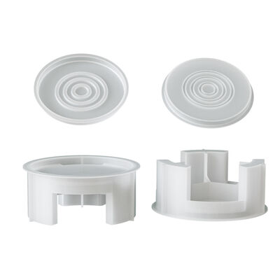  Cross-border INS Minimalist Style Round Threaded Cup Coaster With Circular Hollow Storage Base, Gypsum Silicone Mold