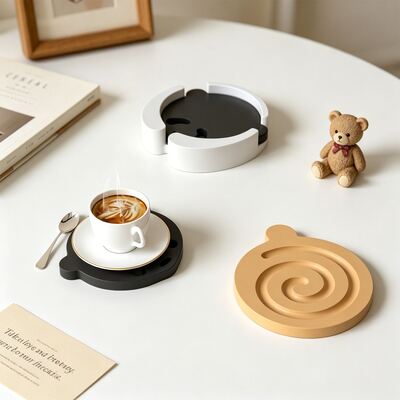 Ins Cute Bear Vortex Round Coaster Coaster Storage Box Base Decorative Gypsum Silicone Mold