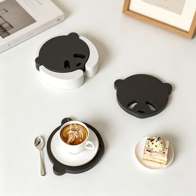 Ins Cute Bear Vortex Round Coaster Coaster Storage Box Base Decorative Gypsum Silicone Mold