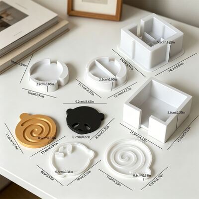 Ins Cute Bear Vortex Round Coaster Coaster Storage Box Base Decorative Gypsum Silicone Mold