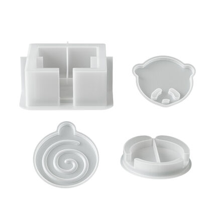 Ins Cute Bear Vortex Round Coaster Coaster Storage Box Base Decorative Gypsum Silicone Mold