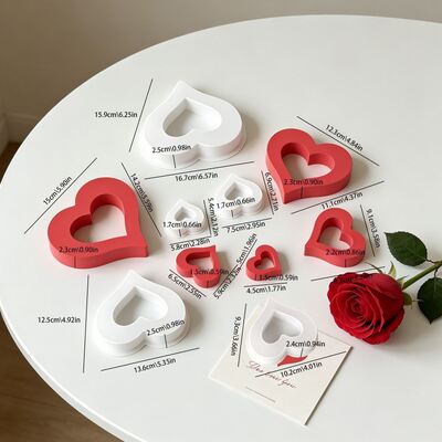 Ins Style Minimalist Hollow Out Multi Specification Love Silicone Mold DIY Aromatherapy Gypsum Candle Decoration Mold
