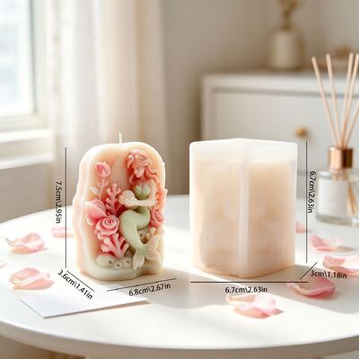 3D Ocean Coral Mermaid Candle Silicone Mold DIY Aromatherapy Gypsum Ornament Mold