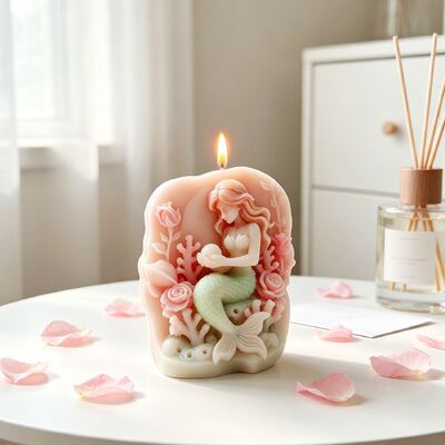 3D Ocean Coral Mermaid Candle Silicone Mold DIY Aromatherapy Gypsum Ornament Mold