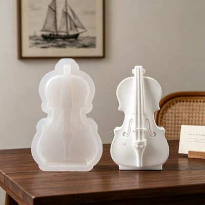Nordic Style Violin Aromatherapy Candle Silicone Mold Creative Gypsum Ornament DIY Handmade Soap Mold