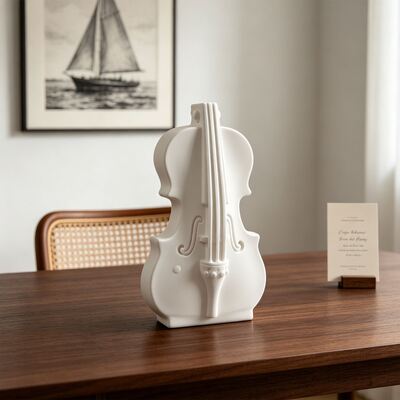 Nordic Style Violin Aromatherapy Candle Silicone Mold Creative Gypsum Ornament DIY Handmade Soap Mold