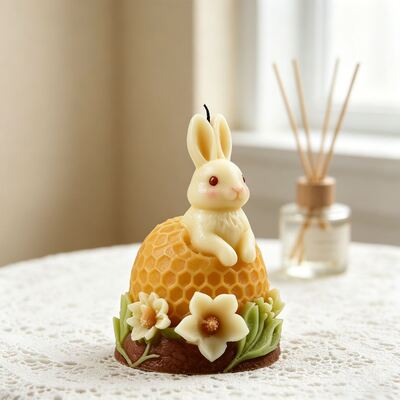 3D Flower Honeycomb Rabbit Candle Silicone Mold Cross-border DIY Aromatherapy Gypsum Jewelry Decoration Mold