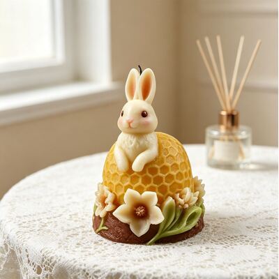 3D Flower Honeycomb Rabbit Candle Silicone Mold Cross-border DIY Aromatherapy Gypsum Jewelry Decoration Mold