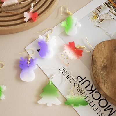 DIY Crystal Dropper Resin Christmas Pendant Ornament Necklace Keychain Hanging Ornament Dropper Mold