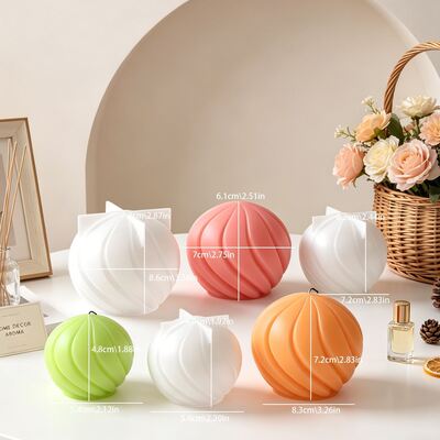 Large, Medium, Small Spherical Spiral Candle Silicone Mold DIY Aromatherapy Candle Gypsum Ornament Dropper Mold