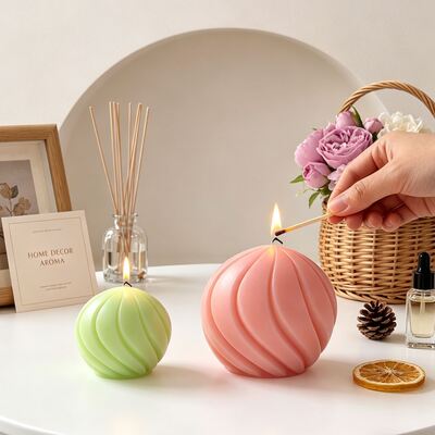 Large, Medium, Small Spherical Spiral Candle Silicone Mold DIY Aromatherapy Candle Gypsum Ornament Dropper Mold