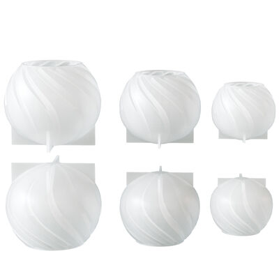 Large, Medium, Small Spherical Spiral Candle Silicone Mold DIY Aromatherapy Candle Gypsum Ornament Dropper Mold