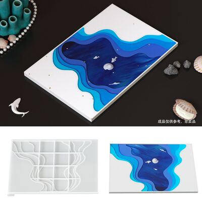 Crystal Resin Irregular Tray Silicone Mold DIY Ocean Terraced Landscape Coaster Drip Glue Mold
