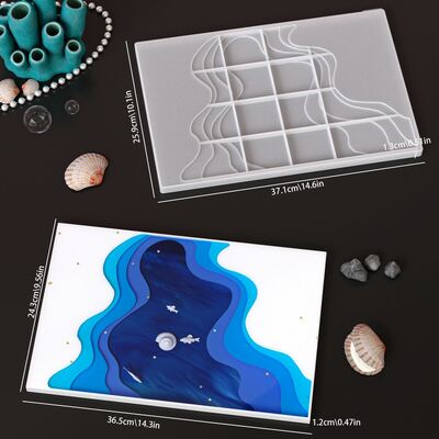 Crystal Resin Irregular Tray Silicone Mold DIY Ocean Terraced Landscape Coaster Drip Glue Mold