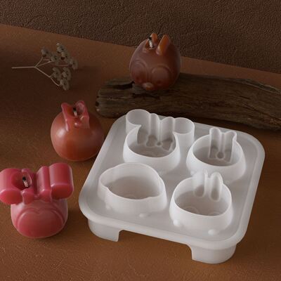 Cartoon 3D Chicken Duckling Small Animal Aromatherapy Gypsum Candle Mold DIY Key Pendant Mold