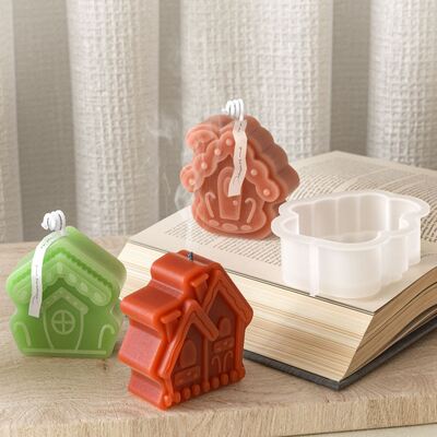 Q-version Cartoon House Candle Ornament Silicone Mold DIY Aromatherapy Gypsum Decoration Ornament Dropper Mold